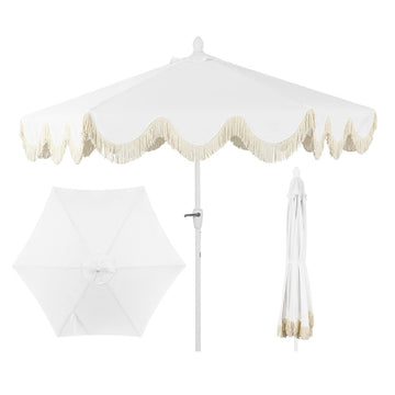 Collins 9 ft. Classic Cottage Tassel Market Patio Umbrella
